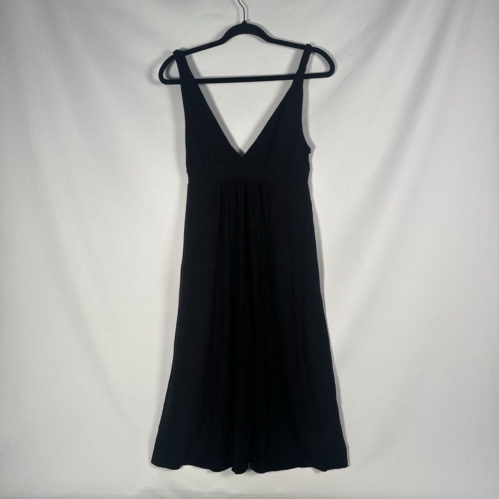 J.CREW Black Twisted Strap Sleeveless Midi Dress Size Small Spandex Blend